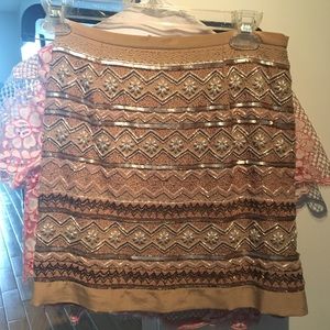 Hand beaded, mini skirt fits like size 2. Tag size 42. European designer